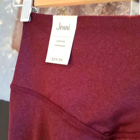 NWT Jenni Full Length Leggings Cross Band Front Plum Wine Women S - Picture 6 of 11